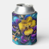 Gold und Lila Pansy Patch Dosenkühler (Kanne Vorderseite)