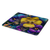 Gold und Lila Pansy Patch Schneidebrett (Ecke)
