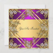 Gold und Lila Party Einladungen Gold Lila (Vorderseite)