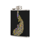 Gold und lila Pfau, die hell schimmern Flachmann (Links)