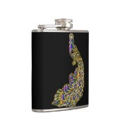 Gold und lila Pfau, die hell schimmern Flachmann (Rechts)