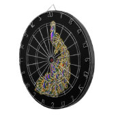 Gold und lila Pfau glitzern hell Dartscheibe (Vorderseite rechts)