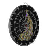 Gold und lila Pfau glitzern hell Dartscheibe (Vorderseite Links)