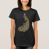 Gold und lila Pfau glitzern hell T-Shirt (Vorderseite)