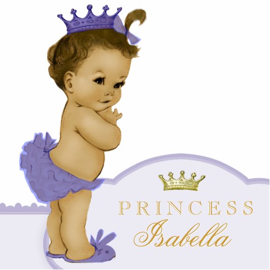Gold und Lila Princess Baby Dusche Freistehende Fotoskulptur (Vorne)