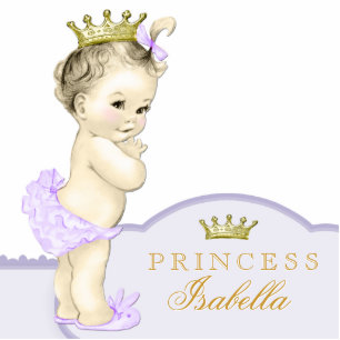 Gold und Lila Princess Baby Dusche Freistehende Fotoskulptur