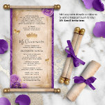 Gold und Lila Quinceanera DIY Scroll Einladungen<br><div class="desc">BITTE BEACHTEN SIE: Dieses Produkt ist nur eine Einladung in Papierform. Es enthält KEINE Dübel oder Bänder, die Sie einzeln hinzufügen können, um sie in eine echte Schriftrolle zu verwandeln. Sie können mir mitteilen, ob Sie zusätzliche Ressourcen für die Dübel, Finale oder Bänder, die im Spottbild verwendet werden, benötigen. Erstellen...</div>