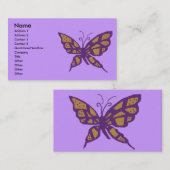 Gold und lila Schmetterlingsgeschäftskarten Visitenkarte (Vorne/Hinten)