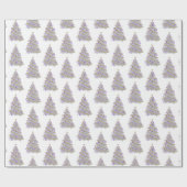 Gold und Lila Weihnachtsbaum Geschenkpapier (Flach)