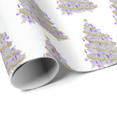 Gold und Lila Weihnachtsbaum Geschenkpapier (Rolleneckpunkt)