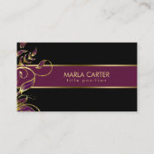 Gold und Lila Wirbel Visitenkarte (Vorderseite)