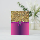 Gold und Magenta Postkarte (Stehend Vorderseite)