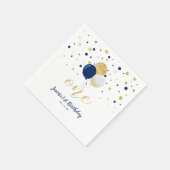 Gold und Marine | Balloons, Confetti Junge 1. Gebu Serviette (Ecke)
