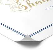 Gold und Marine | Begrüßungszeichen des modernen B Poster (Ecke)