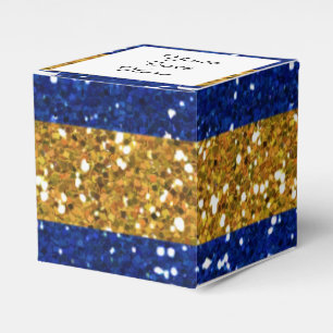 Gold-und Marine-Blau-Glitzer-Streifen gedruckt Geschenkschachtel