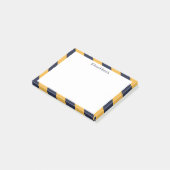 Gold-und Marine-blaue Streifen personalisiert Post-it Klebezettel (angewinkelt)