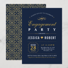 Gold und Marine | Einladung einer eleganten Bewerb