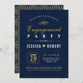 Gold und Marine | Einladung einer eleganten Bewerb