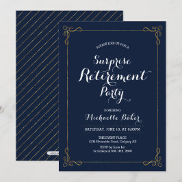 Gold und Marine | Elegantes Party für die Unterneh Einladung