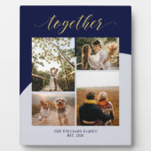 Gold und Marine | Gemeinsam Familiengeschenk Foto  Fotoplatte (Vorderseite)