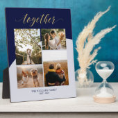 Gold und Marine | Gemeinsam Familiengeschenk Foto  Fotoplatte (Seite)