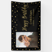 Gold und Marine | Glücklicher Banner zum Geburtsta (Vertikal)