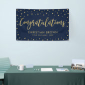 Gold und Marine | Gratulation Graduation Party Banner (Messeveranstaltung)