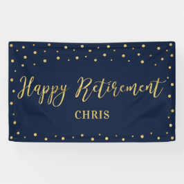 Gold und Marine | Happy Retirement Party Banner
