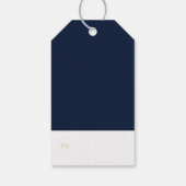 Gold und Marine | Modern Deer Frohe Weihnachtsgesc Geschenkanhänger (Rückseite)