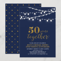 Gold und Marine | Modernes 50. Hochzeitstag
