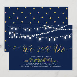 Gold und Marine | Modernes 50. Hochzeitstag Einladung