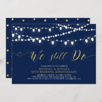 Gold und Marine | Modernes 50. Hochzeitstag