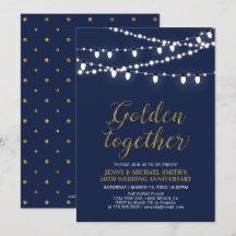 Gold und Marine | Modernes 50. Hochzeitstag