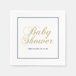 Gold und Marine | Modernes Baby-Duschpapier Napkin Serviette