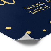 Gold und Marine | Modernes Confetti Welcome Party  Poster (Ecke)