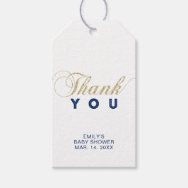 Gold und Marine | Modernes Gastgeschenk Danke Tags Geschenkanhänger