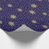 Gold-und Marine-Schneeflocke-Feiertag Geschenkpapier (Ecke)
