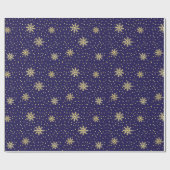 Gold-und Marine-Schneeflocke-Feiertag Geschenkpapier (Flach)