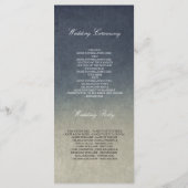Gold- und Marineblaue Vintage-Hochzeitsprogramme Programm (Rückseite)