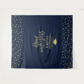 Gold und Marinekonfetti | Hintergrund der Absolven Wandteppich (Vorderseite (Horizontal))