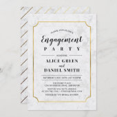 Gold und Marmor | Classic Wedding Engagement Party Einladung (Vorne/Hinten)