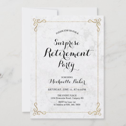 Gold und Marmor | Elegantes Party für die Unterneh Einladung (Vorderseite)