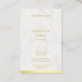 Gold und Marmor Handgeschriebener Name Moderne Ele Visitenkarte (Rückseite)