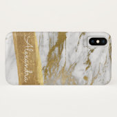 Gold und Marmor mit Gold Foil und Glitzer Case-Mate iPhone Hülle (Rückseite (Horizontal))