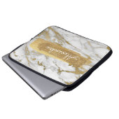 Gold und Marmor mit Gold Foil und Glitzer Laptopschutzhülle (Vorne Knopf)