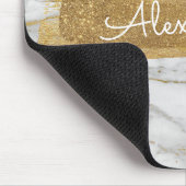 Gold und Marmor mit Gold Foil und Glitzer Mousepad (Ecke)