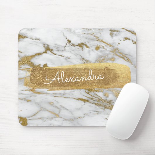 Gold und Marmor mit Gold Foil und Glitzer Mousepad (Mit Mouse)