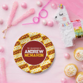 Gold und Maroon Personalisierter Abschluss Pappteller (Party)