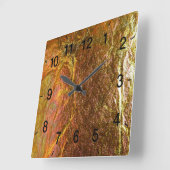 Gold- und Messingtextur mit einem Krinkfleck Quadratische Wanduhr (Winkel)
