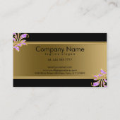 Gold- und Metallrosa-Swirbel Visitenkarte (Rückseite)